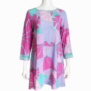 Averardo Bessi Dress Silk Jersey Abstract Leaf Print